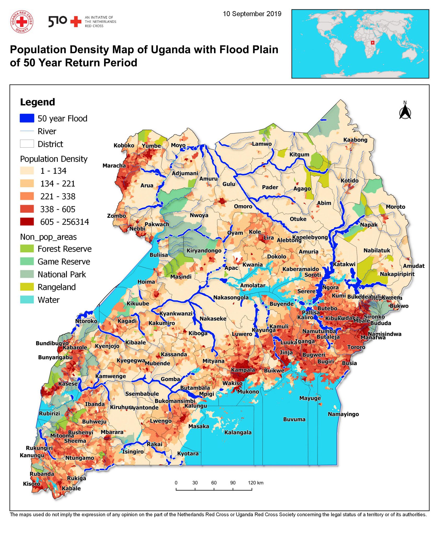 Uganda Population Density Map