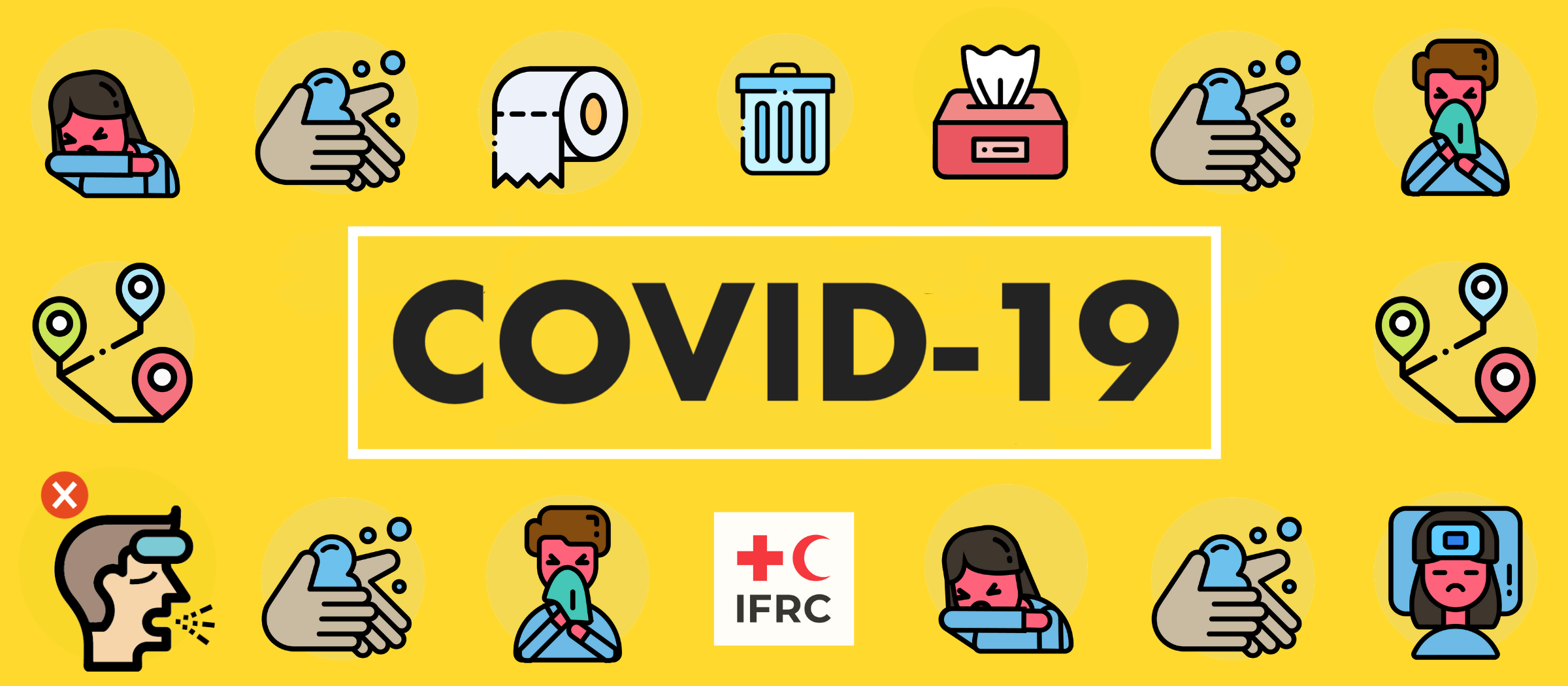 IFRC yellow COVID banner