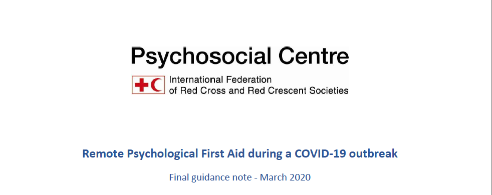 Remote Psychological First a COVID-19 outbreak PrepareCenter
