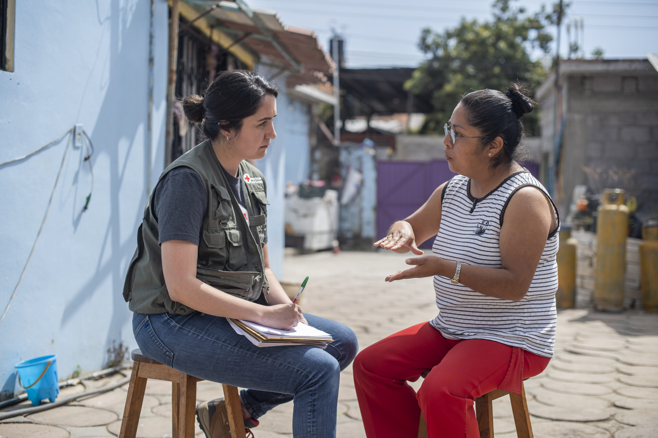 Mexico Resiliency Program 2020 February 21, 2020. Morelos, Mexico. Two years after a powerful earthquake struck Mexico, the American Red Cross, in partnership with the Mexican Red Cross and the Canadian Red Cross, continues to support communities affected by the disaster. Through a series of resiliency activities made possible through financial support from the American Red Cross, people living in disaster-prone communities in Mexico are empowered to learn skills that prepare them for future disasters. From providing hygiene and sanitation education to offering trainings on how to administer first aid, the Red Cross is actively involved in helping to build stronger, more resilient communities across the country.
“I am extremely grateful for the Red Cross. They gave us education and skills that we use to help our community,” said Azucena Lara Castro, a disaster response volunteer.
Azucena was at her home when an earthquake hit Mexico in 2017. She remembers the fear she felt as she walked outside her neighborhood to observe the devastation around her. She felt helpless and scared for her loved ones. Today, Azucena takes charge of her future and has enrolled as a disaster response volunteer in her community. Through support from the Red Cross, Azucena gains skills that help her empower her neighbors to take charge of their lives, too. Through training she’s learned how to help evacuate her neighbors, administer first aid and prepare her own loved ones for future disasters. Photo by Brad Zerivitz/American Red Cross