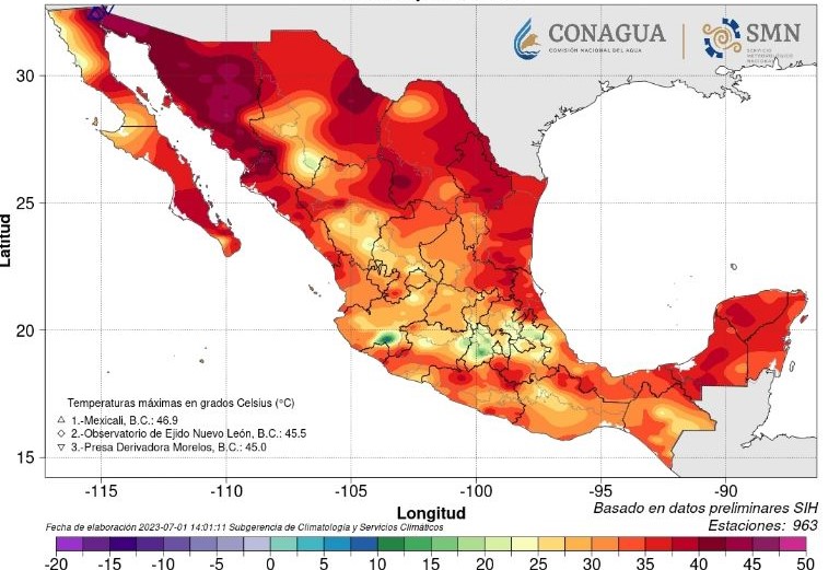 Heat Wave Map Mexico