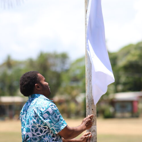 Community members participate in an evacuation drill exercise, Moala Village, Fiji. Source: IFRC